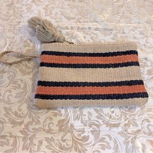 J Jill Straw Makeup Bag Cosmetic Gorgeous NWOT
